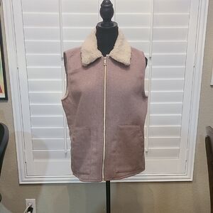 Sanctuary Pink Vest with Cream Collar
